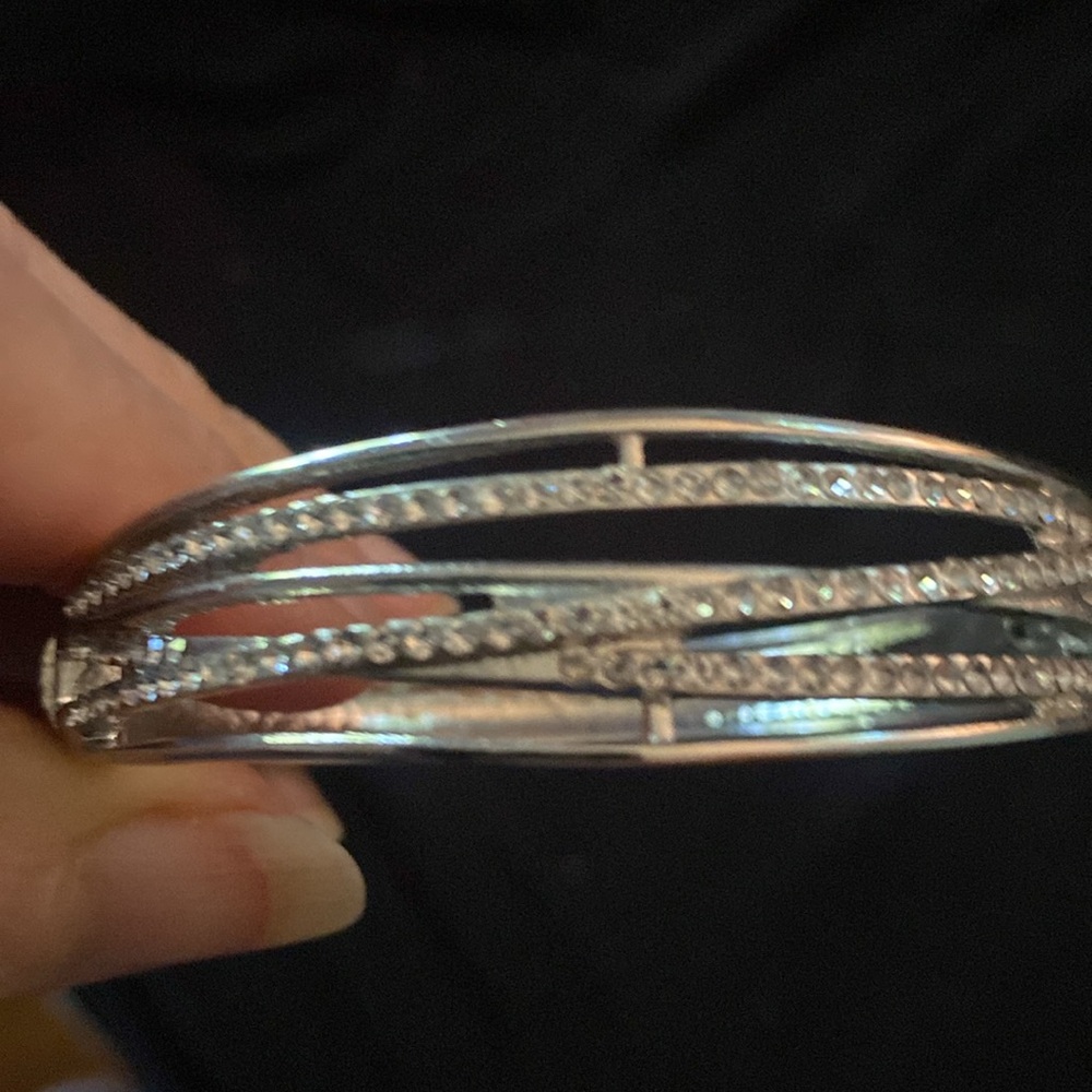 3/$15. Silver sparkly bracelet, hinged